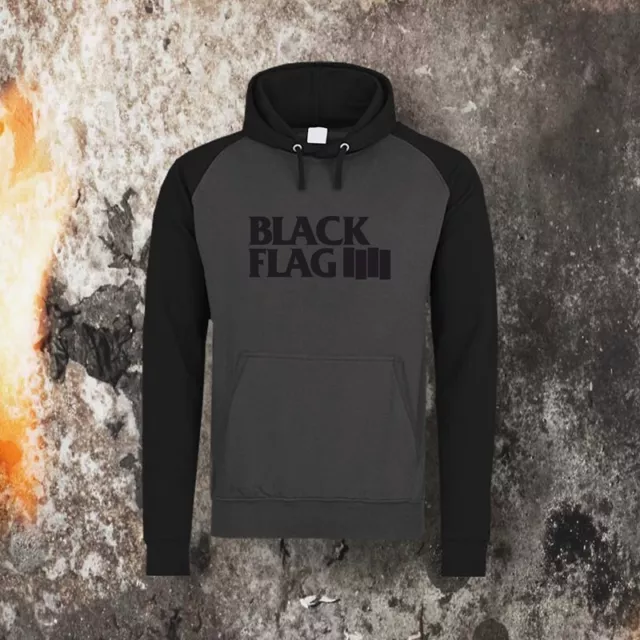 Black Flag Logo Balken Kontrast  Hoodie  (Grössen S-Xxl)