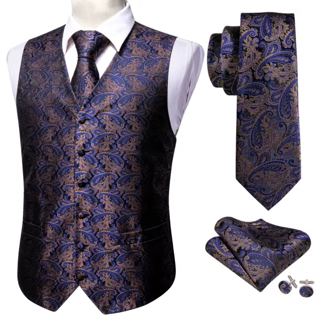 Gilet giacca jacquard Barry Wang da uomo vintage in seta jacquard set formale