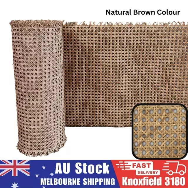 Natural Rattan Cane Webbing Roll Sheet Furniture Chair Repair Decor "BROWN"