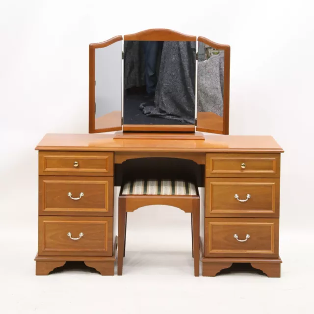 Stag Dressing Table With Adjustable Mirrors & Stool  FREE UK* Delivery