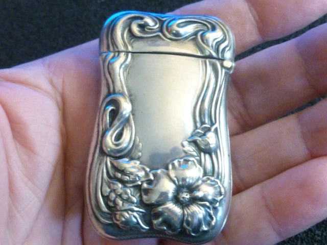 German silver match safe