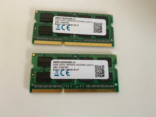 RAM DDR3L 16Go (2x8Go) Pour PC Portable - 1600MHz SODIMM - Impact - Neuve