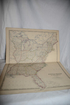 EASTERN UNITED STATES OF AMERICA 1877 Antique Map Print USA, FLORIDA, GEORGIA 2