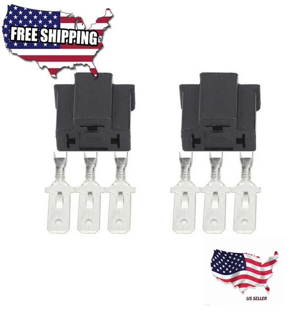 2PCS HID LED H4 HB2 9003 Plug Socket H4 Male Connector adapter harness W/pins RS