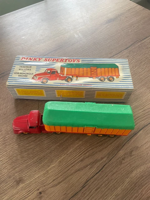 Dinky Toys N°896 Tracteur Willeme Avec Semi-remorque Bâchée - Boîte D'origine