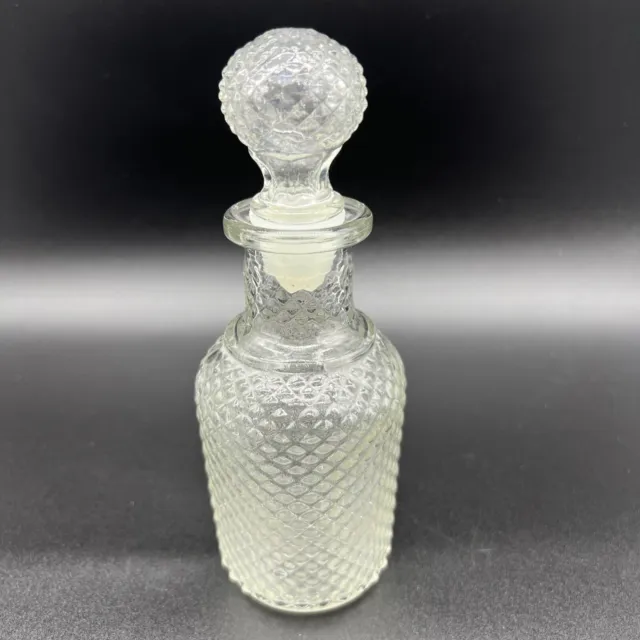 Avon  Apothecary Decanter Clear Cut Glass Perfume Bottle With Stopper   7"