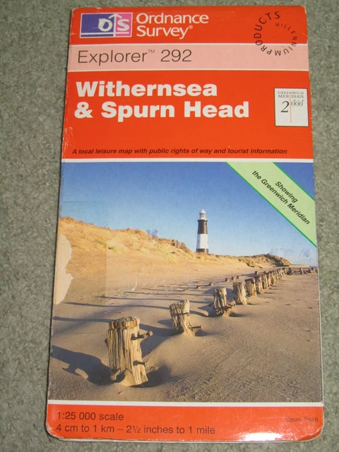 Ordnance Survey Explorer 1:25,000: Sheet 292 Withernsea & Spurn Head - 1999 edn.