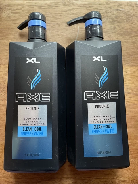 AXE Phoenix lavado corporal limpio fresco para hombre 28 onzas líquidas 2 unidades nuevo