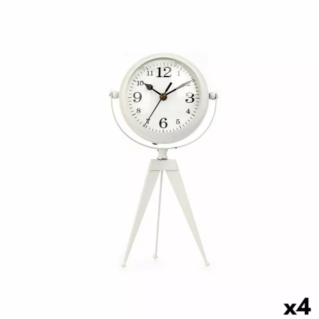 Reloj de Mesa Trípode Blanco Metal 14 x 30 x 11 cm [4 Unidades]