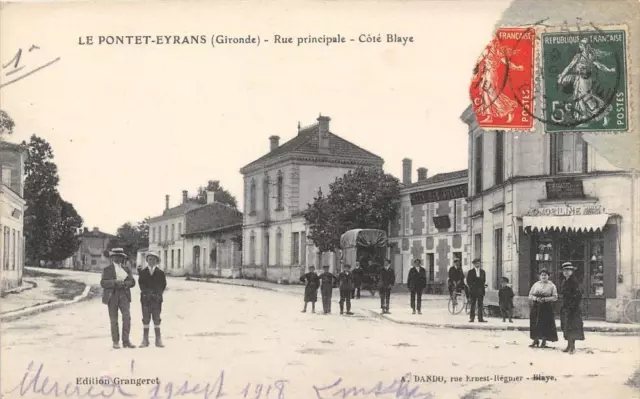 CPA 33 LE PONTET EYRANS RUE PRINCIPALE COTE BLAYE (animée