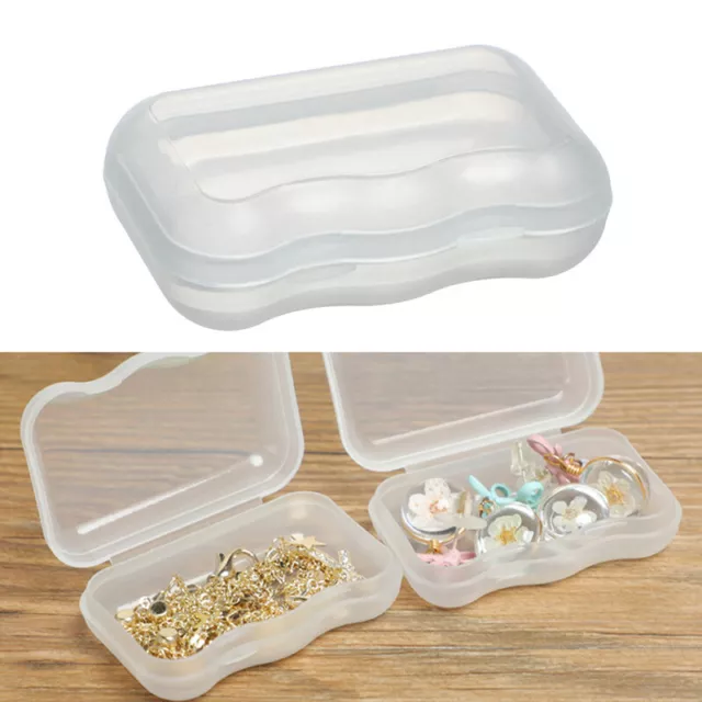 Mini Storage Box Transparent Plastic Box Earrings Jewelry Storage OrganizZK