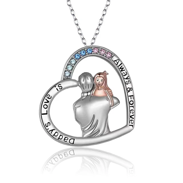 Jewelry Pendant Chain Forever Love Heart Necklace Sparkling Electroplated