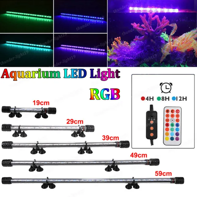 Aquarium Fish Tank RGB SMD LED Light Submersible Light Bar Strip Lamp W/ Remote