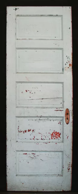 30"x84" Antique Vintage Reclaimed Old Interior Solid Wood Wooden Door 5 Panel