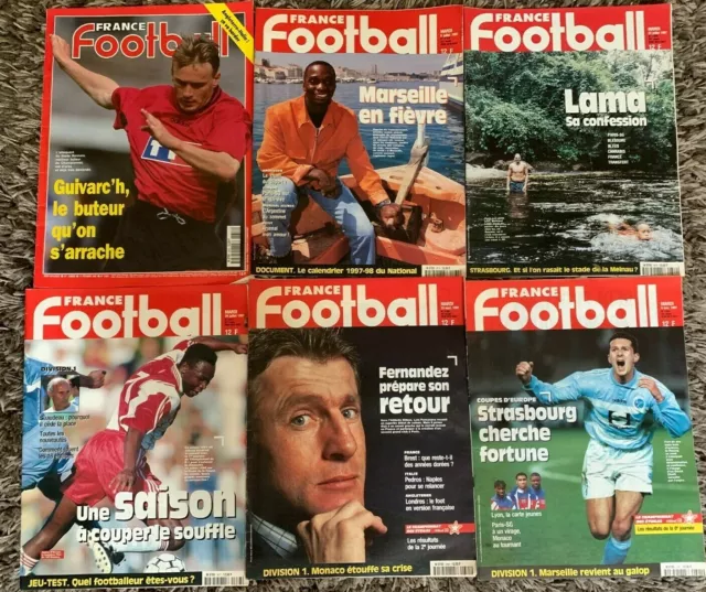 g)Lot de 6 France Football 1997 (voir description)