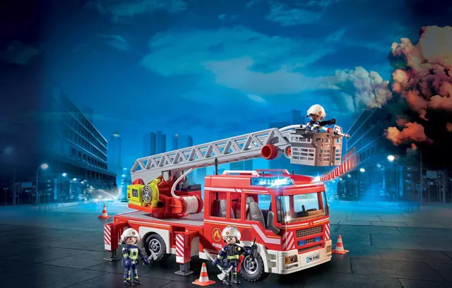 Playmobil City Action 9463 - Spielzeug-Feuerwehr-Leiterfahrzeug Feuerwehrauto 3