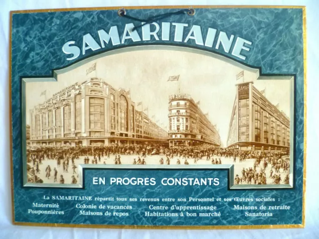 Ancien Carton Pub Double Face La Samaritaine Signé Vila 1929