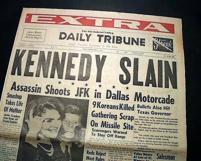 Nice JFK President John F. Kennedy ASSASSINATION Headline 1963 old Newspaper