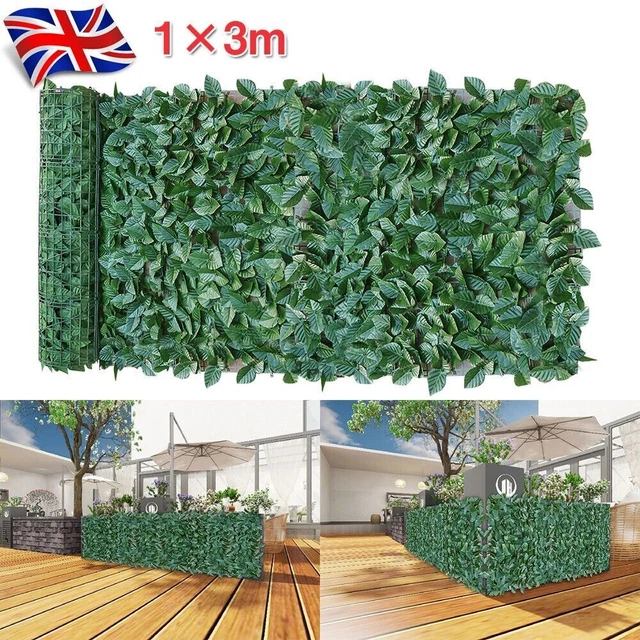 3M ROLL ARTIFICIAL Hedge Garden Fake Ivy Leaf Privacy Fence Screening