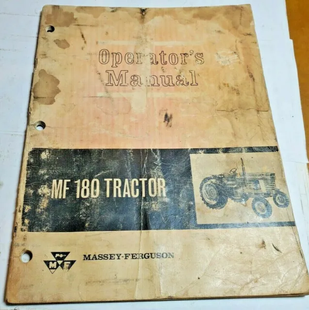 Massey Ferguson MF 180 Gas & Diesel Tractor Operator's Owner's Manual