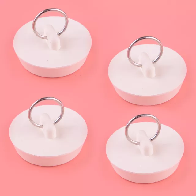 4x Rubber Sink Plug Stopper Hanging Ring Fit For 41.5-45mm Drain Hole Diameter