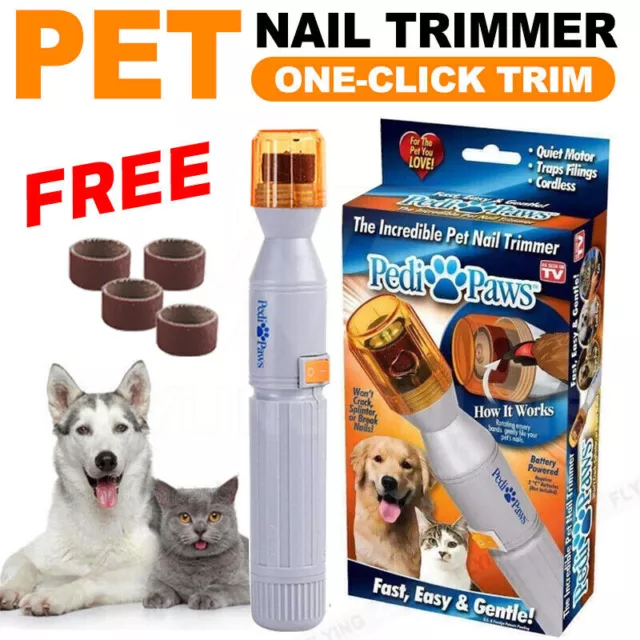 Pet Dog Cat Nail Claw Trimmer Tool Grooming Care Grinder Clipper Electric Kit AU