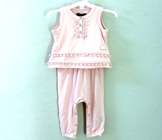 Seven 7 For All Mankind Baby Seashell Pink Overlay Bodysuit Size 6-9M