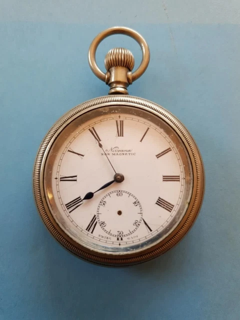 NIRVANA Non Magnetic KEYLESS WIND SWISS LEVER POCKET WATCH 58MM NIRVANA Non Magnetic KEYLESS WIND SWISS LEVER POCKET WATCH 58MM