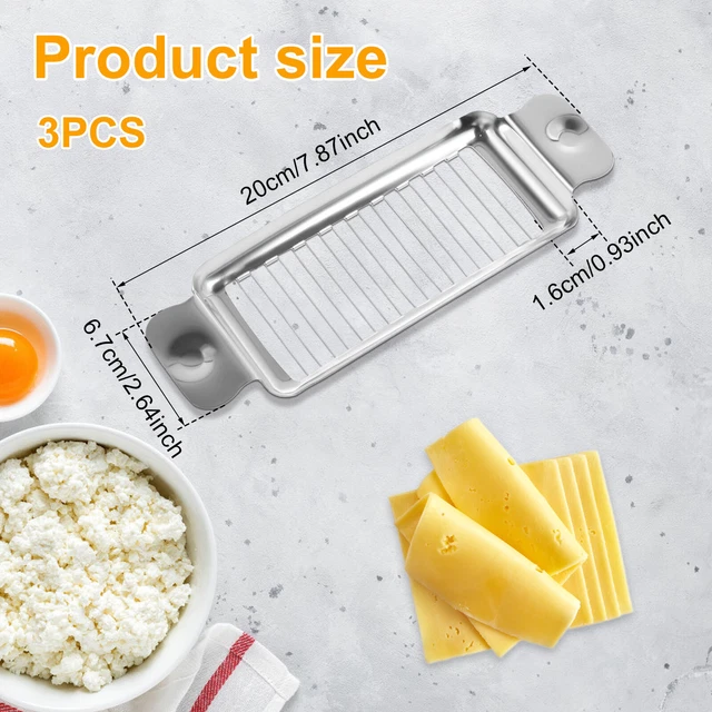 Butter Slicer, Butter Cutter, Stainless Steel Multipurpose Butter And Cheese Cutter Slicer With Ergonomic Handle For Butter, Block Cheese, Fruit Baking, Silver