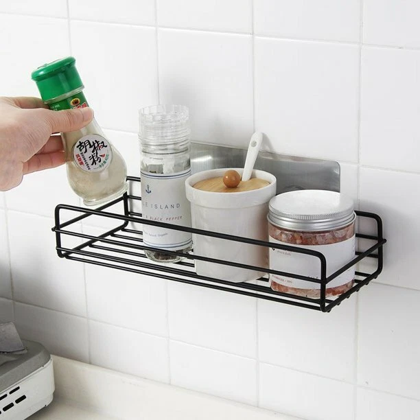 US Metal Wall Shelf Storage Space Saving Mounted Kitchen Bathroom Rack Holders