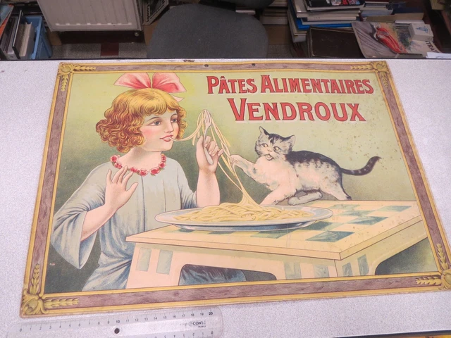 Affiche cartonnée ancienne Chocolat Meunier