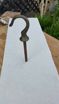 Vintage brass hook with long metal thread