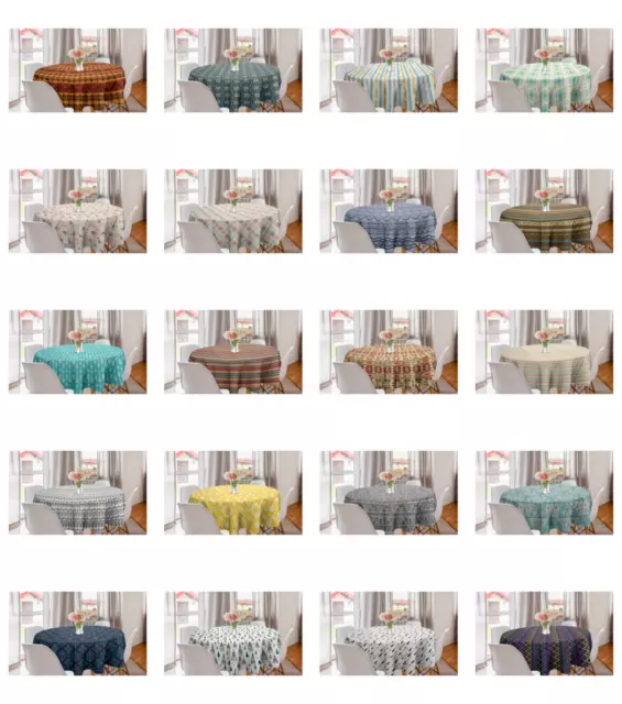 Ambesonne Tribal Round Tablecloth Table Cover for Dining Room Kitchen