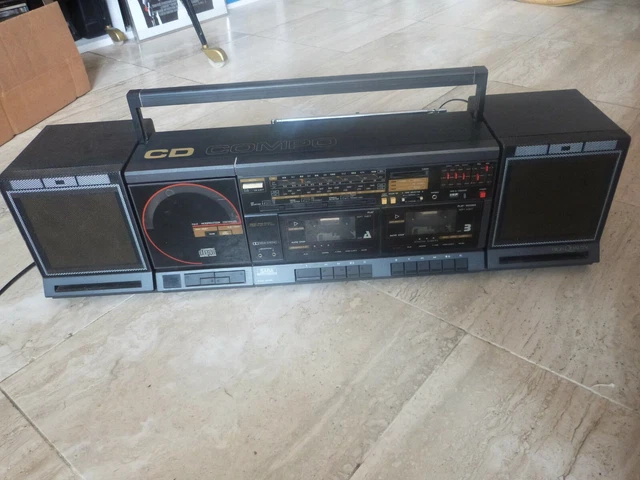 boombox stereo radio double cassette with CD player SABA Continental Edison