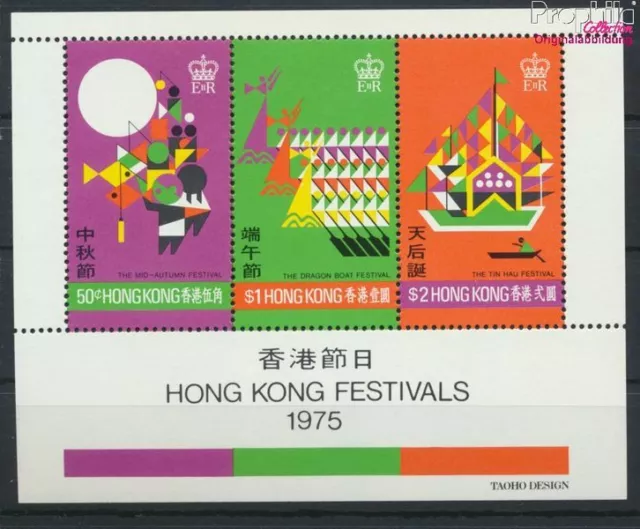 hong kong Bloc 2 (complète edition) neuf avec gomme originale 1975 ho (9349789