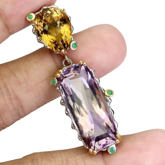 Pendentif Vintage Avec Pierre Naturelle, Charme Ancien Et élégant, Bijou Occasion