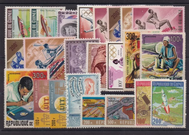 GUINEE SERIE COMPLETE DE 23 TIMBRES POSTE AERIENNE NEUF** N° 38 à 60 Cote:89,75€