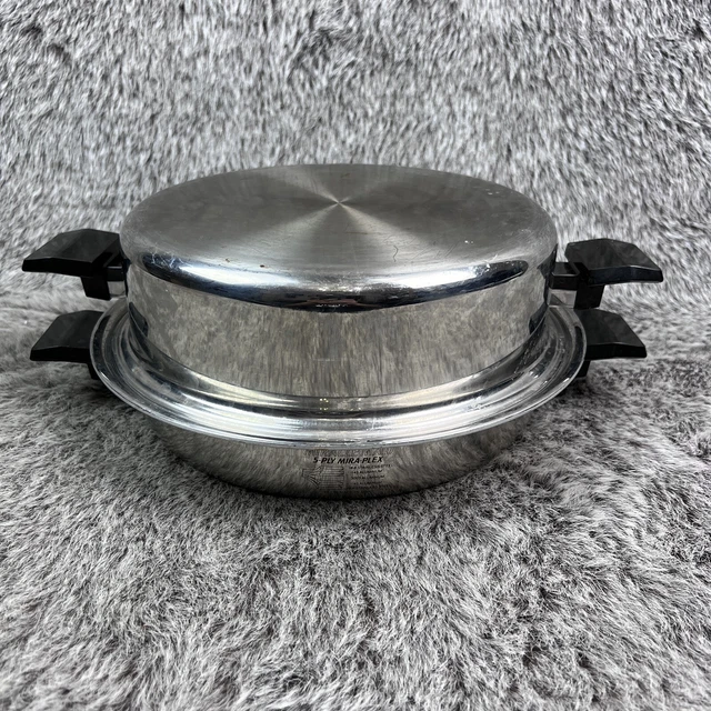 VTG Miracle Maid 5-Ply Mira-Plex Saucepan With Lid 12" 18-8 Stainless Steel