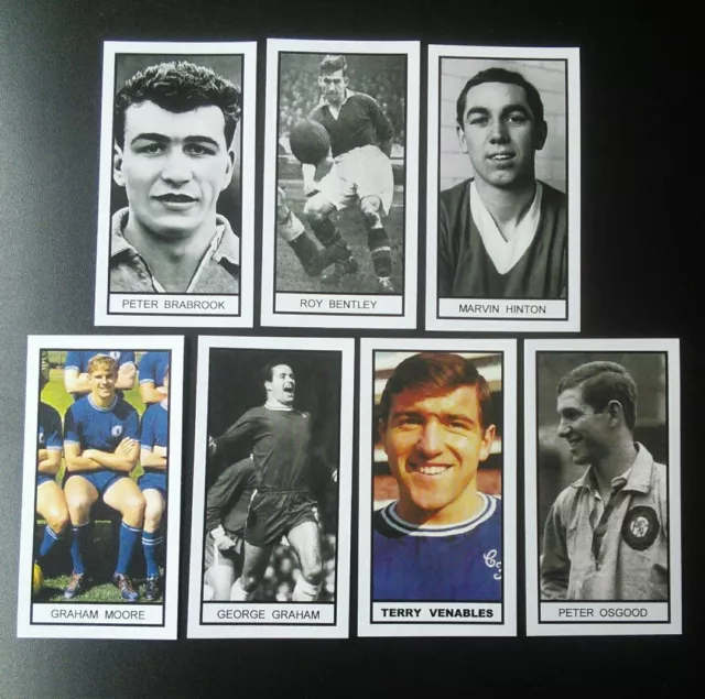 Group of 7 CHELSEA Memory Lane UK football trade cards VENABLES GRAHAM OSGOOD +