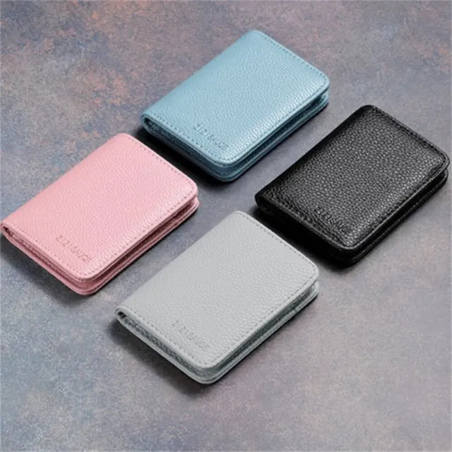 Super Slim Card Wallet Leather Small Purse Simple Credit Card Holder Men Women