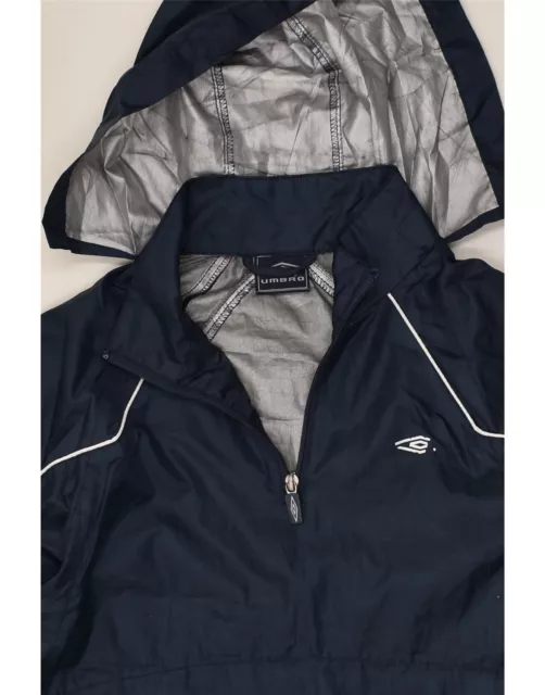 Giacca antipioggia UMBRO Ragazzi Cappuccio Anoracca 10-11 Anni Blu Navy Poliestere AD05 3