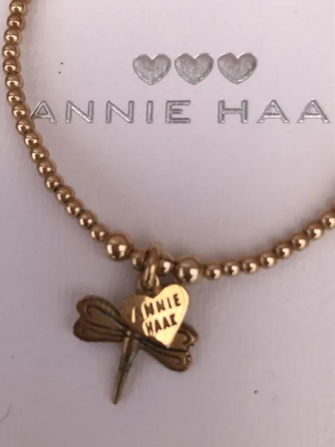 Annie Haak gold plated dragonfly charm bracelet