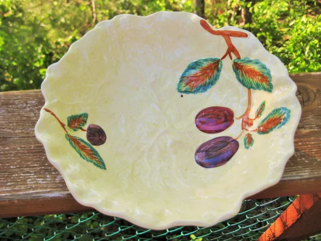 Vintage Majolica Cabbage Leaf Bowl Shorter And Sons Staffordshire C1940'S