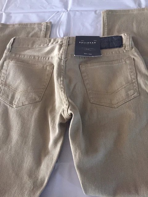 BULLHEAD DENIM CO. 30x32 STRAIGHT FIT KHAKI COLORED DENIM JEANS