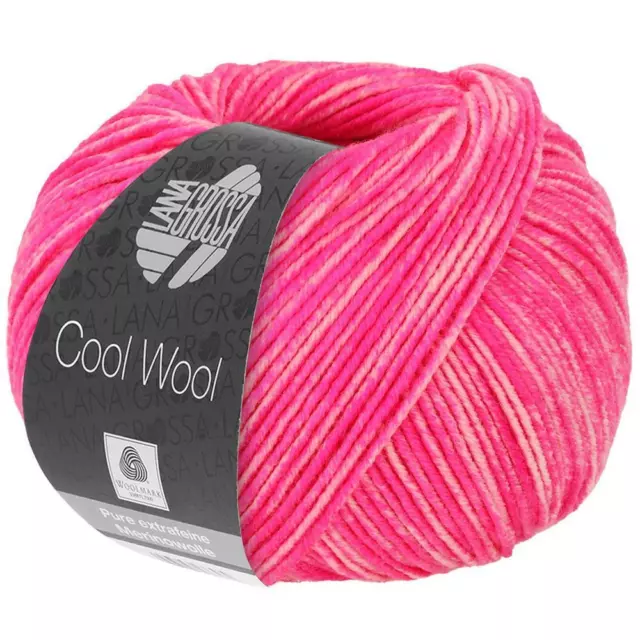 Wolle Kreativ! Lana Grossa - Cool Wool Neon - Fb. 6525 neonpink rosa 50 g