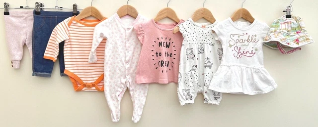 Baby Girls Bundle Of Clothing Age 0-3 Months Mothercare Baby Gap Tu