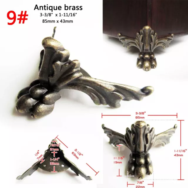 4pcs Decorative Jewelry Chest Box Wooden Case Feet Leg Corner Protector Guard