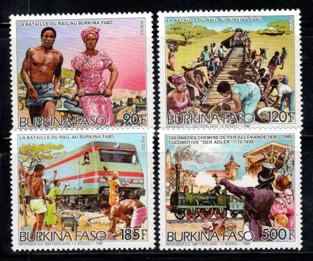 Burkina Faso 1986 Mi. 1082-85 A MNH 100% Railway Industry