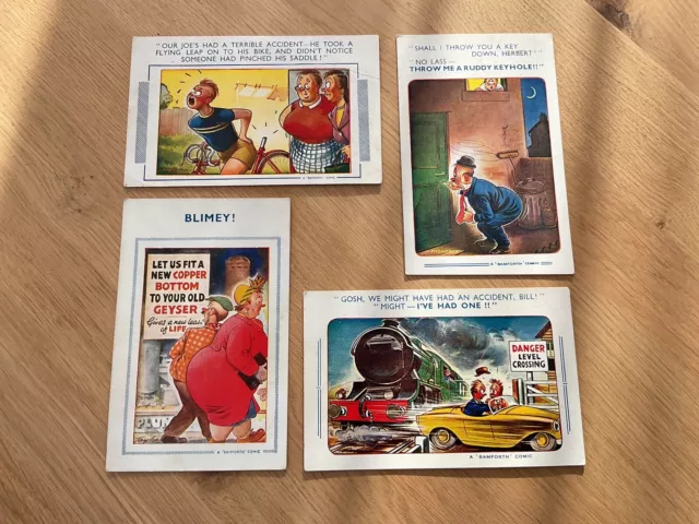 Vintage 1970's Bamforth COMIC Series Postcards Group Lot # 1942 #1416 #750 #1950