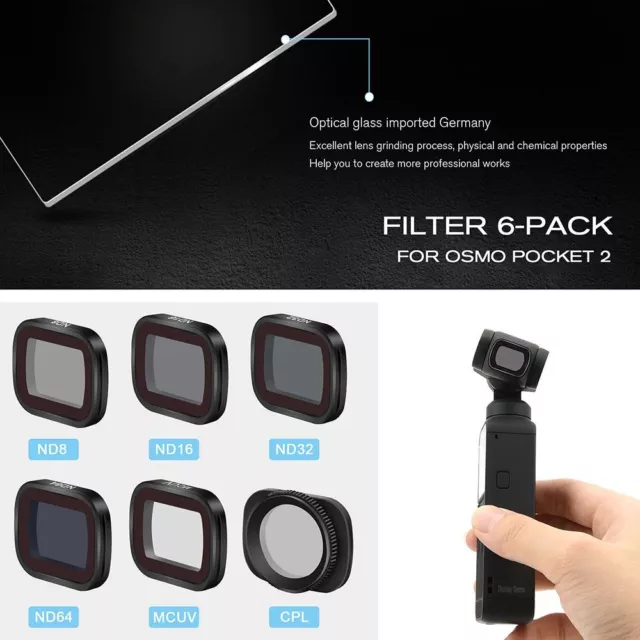 DJI Osmo Action 4 ND Filter Kit ND8+ND16+ND32+ND64 4 Pack, Optical Glass  Filters with Multi-Layer Coating